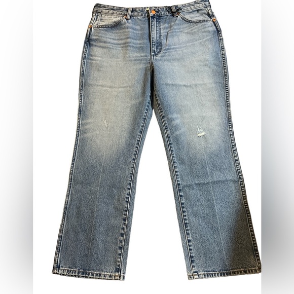 Wrangler Women’s Wild West 603 High Rise Straight Leg Distressed Jeans Size 34 - Picture 6 of 9
